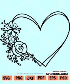 Floral heart svg