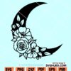 Floral moon svg