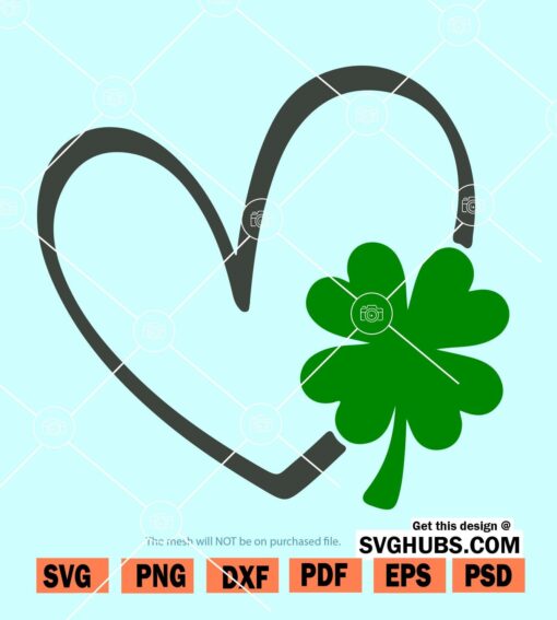 St Patrick’s Day Heart Clover Svg