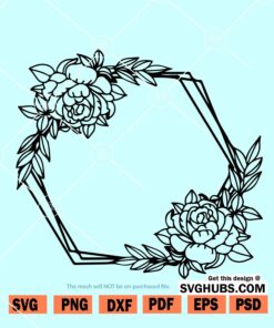 Hexagon Flower frame svg