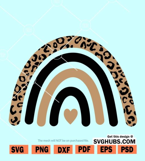 Leopard print Rainbow Svg