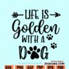 Life is golden with a dog svg