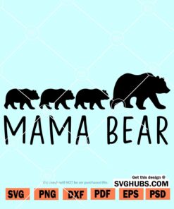 Mama Bear and Cubs SVG