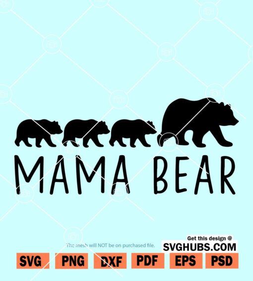 Mama Bear and Cubs SVG