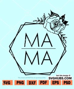 Mama floral hexagon svg