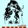 Afro woman smoking weed SVG