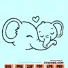 Mom Baby Elephant SVG