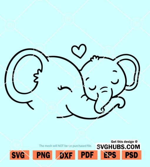 Mom Baby Elephant SVG