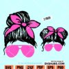 Mom and Daughter Messy Bun SVG