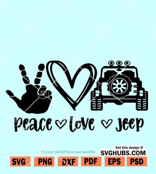 Peace Love Jeep svg