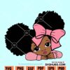 Peekaboo girl with afro puff svg