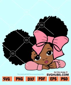 Peekaboo girl with afro puff svg