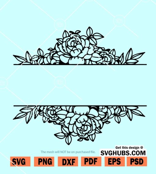 Split flower frame svg