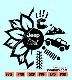 Sunflower Jeep Girl svg
