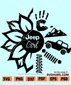 Sunflower Jeep Girl svg