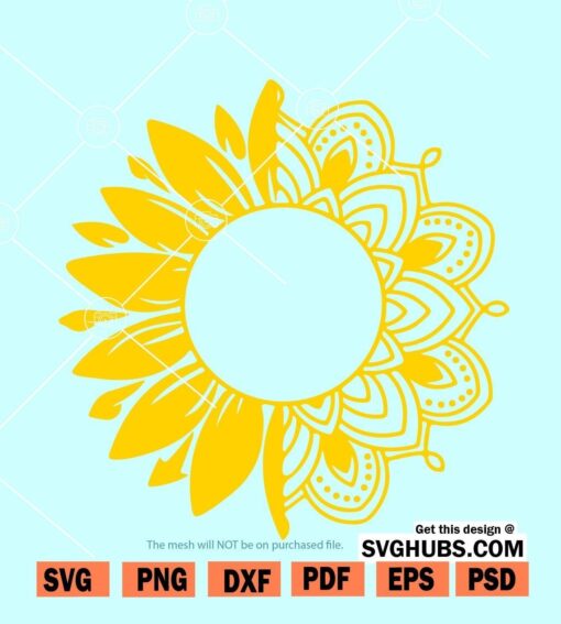 Sunflower mandala svg