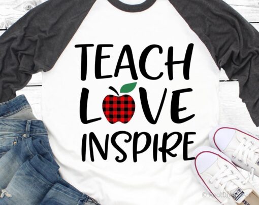 Teach love inspire SVG, Teacher svg Files, teacher shirt SVG - Image 2