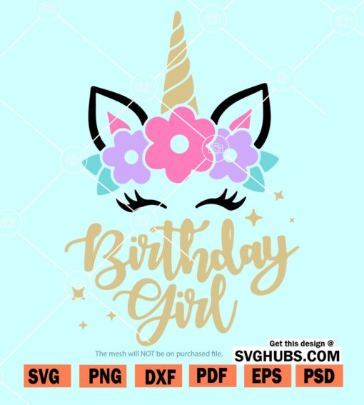 Unicorn Birthday Svg