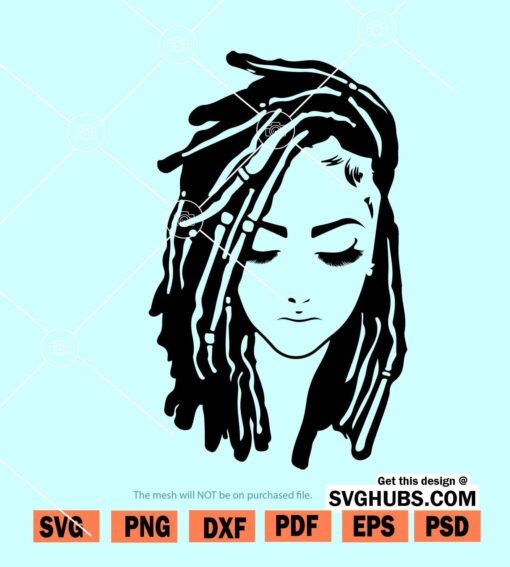 Woman with dreadlocks svg