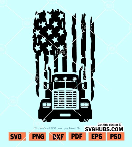 Distressed flag truck svg