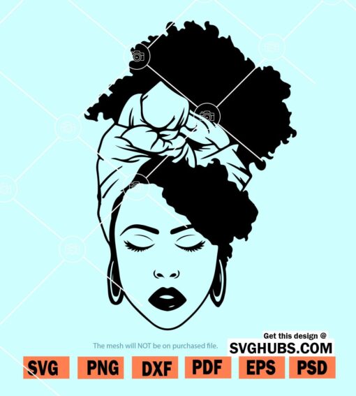 Afro woman with turban svg