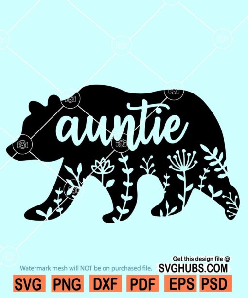 Auntie bear svg