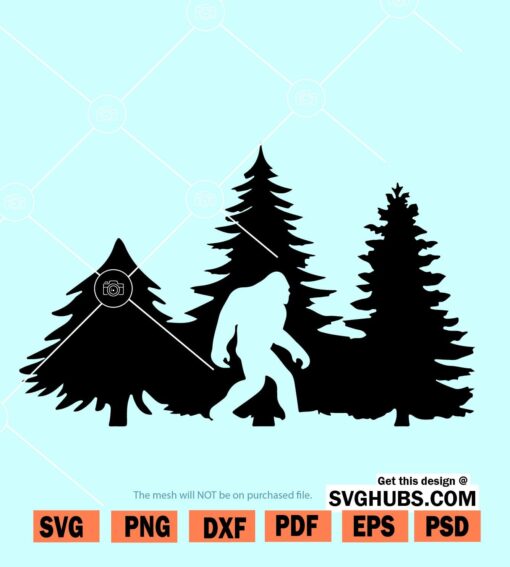 Bigfoot in Trees svg