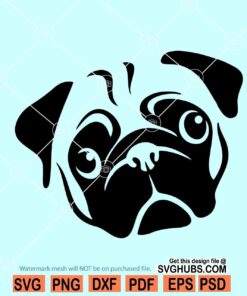 Cute Pug Face SVG