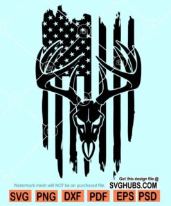 Deer skull flag SVG