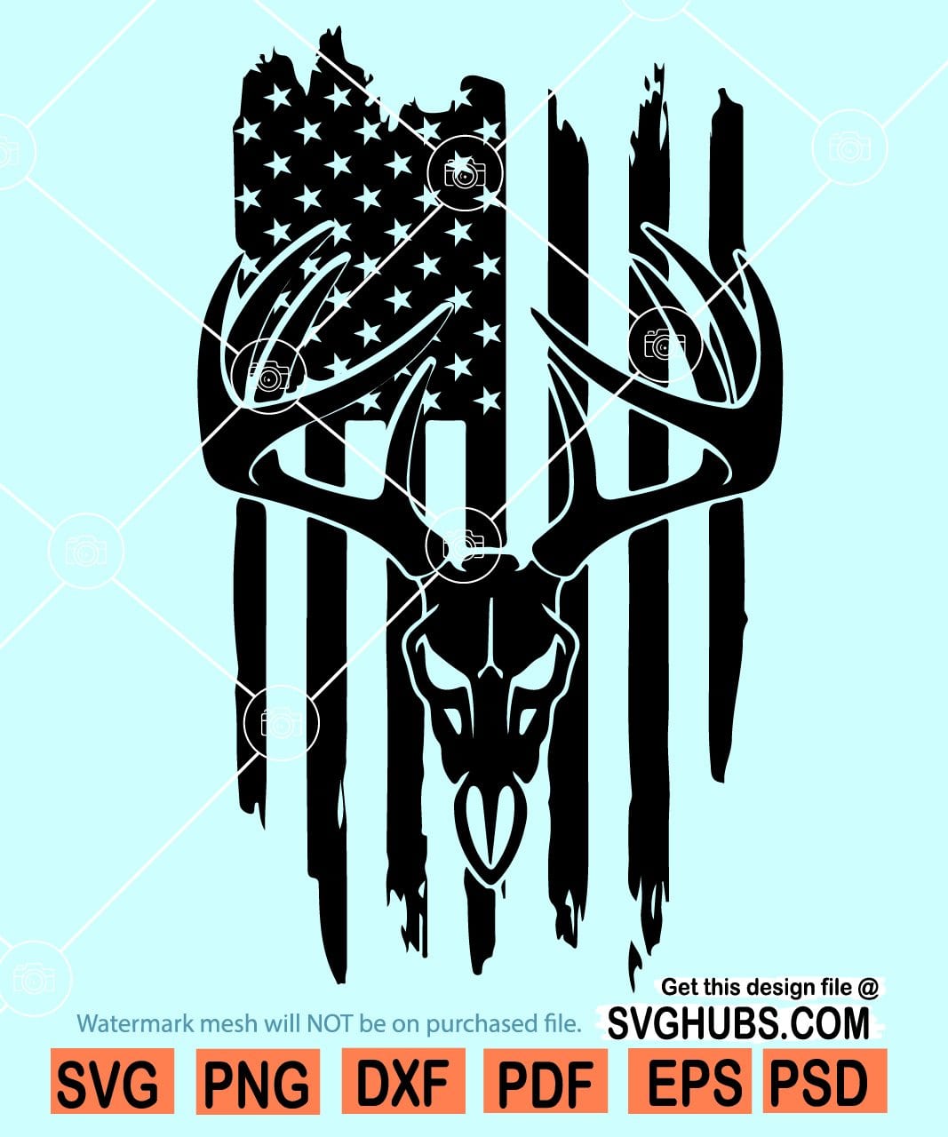 Download Deer Skull American Flag Svg Deer Skull Svg Deer Skull Flag Svg Svg Hubs