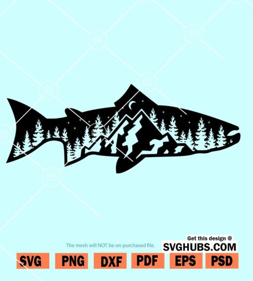 Fish and Trees SVG