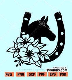 Floral horseshoe SVG