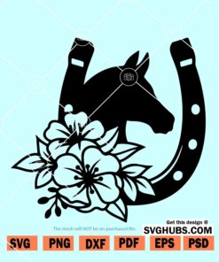 Floral horseshoe SVG
