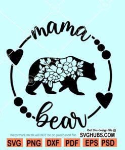 Floral mama bear svg