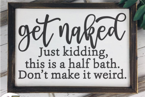 Get Naked Just Kidding SVG, Bathroom sign svg, Get naked bathroom sign SVG - Image 2