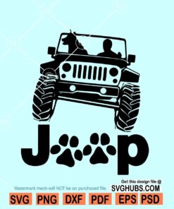 Jeep and dog SVG