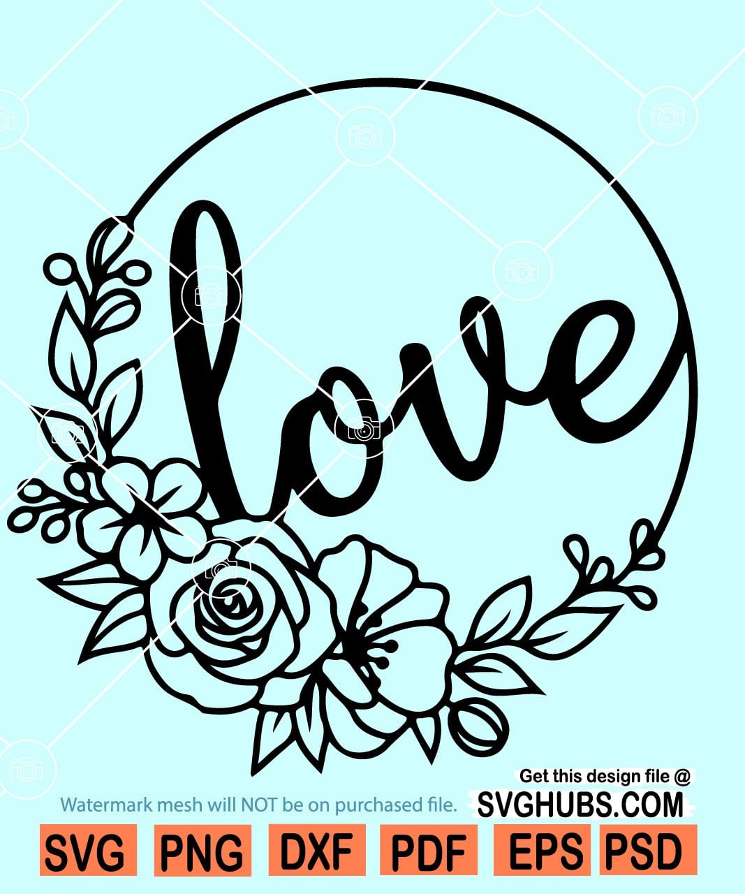 Download Love Floral Svg Flower Frame Svg Love Flowers Svg Valentine Svg Svg Hubs