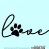 Love with Pawprint svg