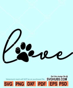 Love with Pawprint svg