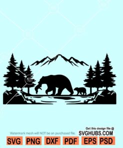 Mama Bear and Cubs SVG