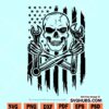 US flag mechanic skull svg