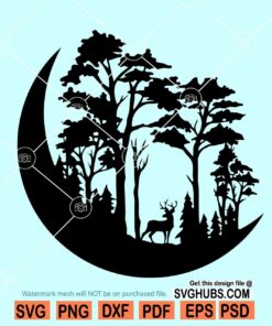 Moon and forest svg