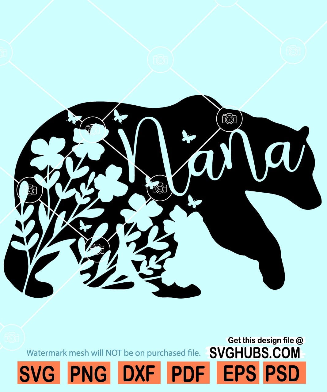 Download Nana Bear Svg Floral Nana Bear Svg Nana Svg Mothers Day Svg Bear Family Svg Svg Hubs