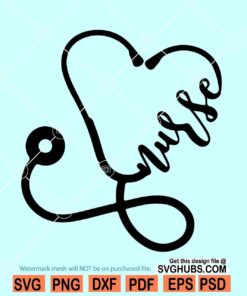 Nurse stethoscope heart svg