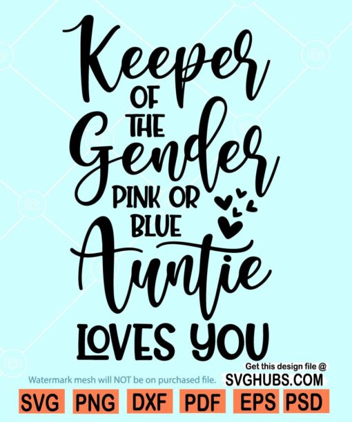 Pink Or Blue Auntie Loves You Svg