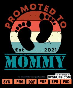 Vintage promoted to mommy svg