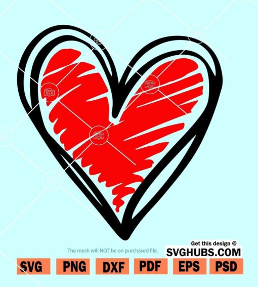 Scribble heart svg