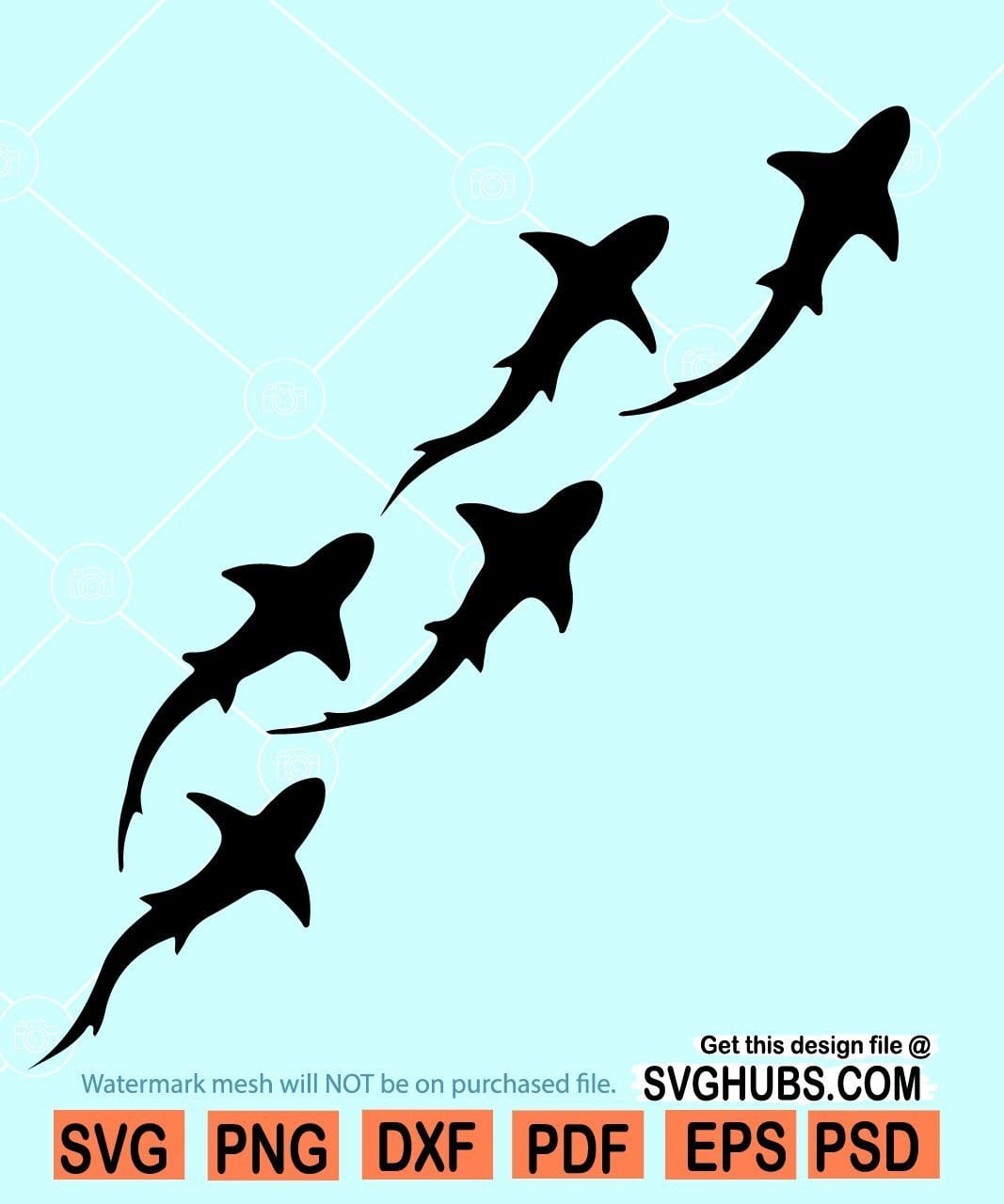 Download Shark Pattern Clipart Shark Clipart Svg Shark Svg Shark Silhouette Svg Hubs