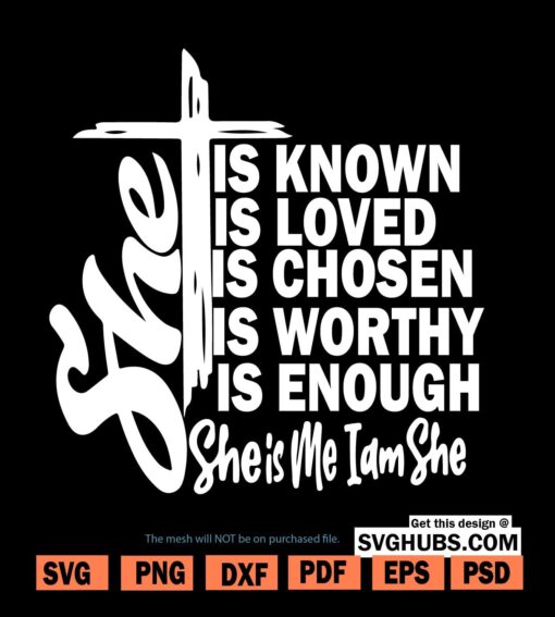 She is known Christian svg