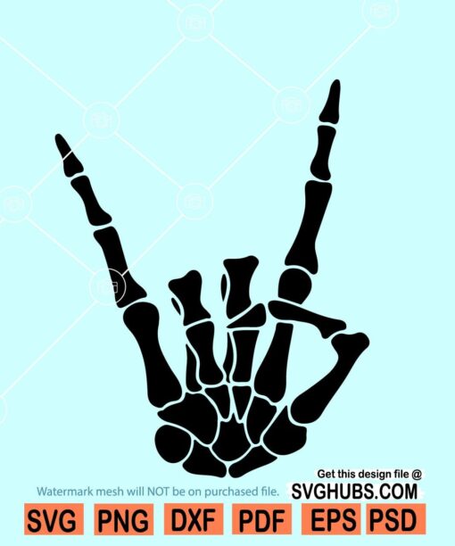 Skeleton Rock Hand Svg